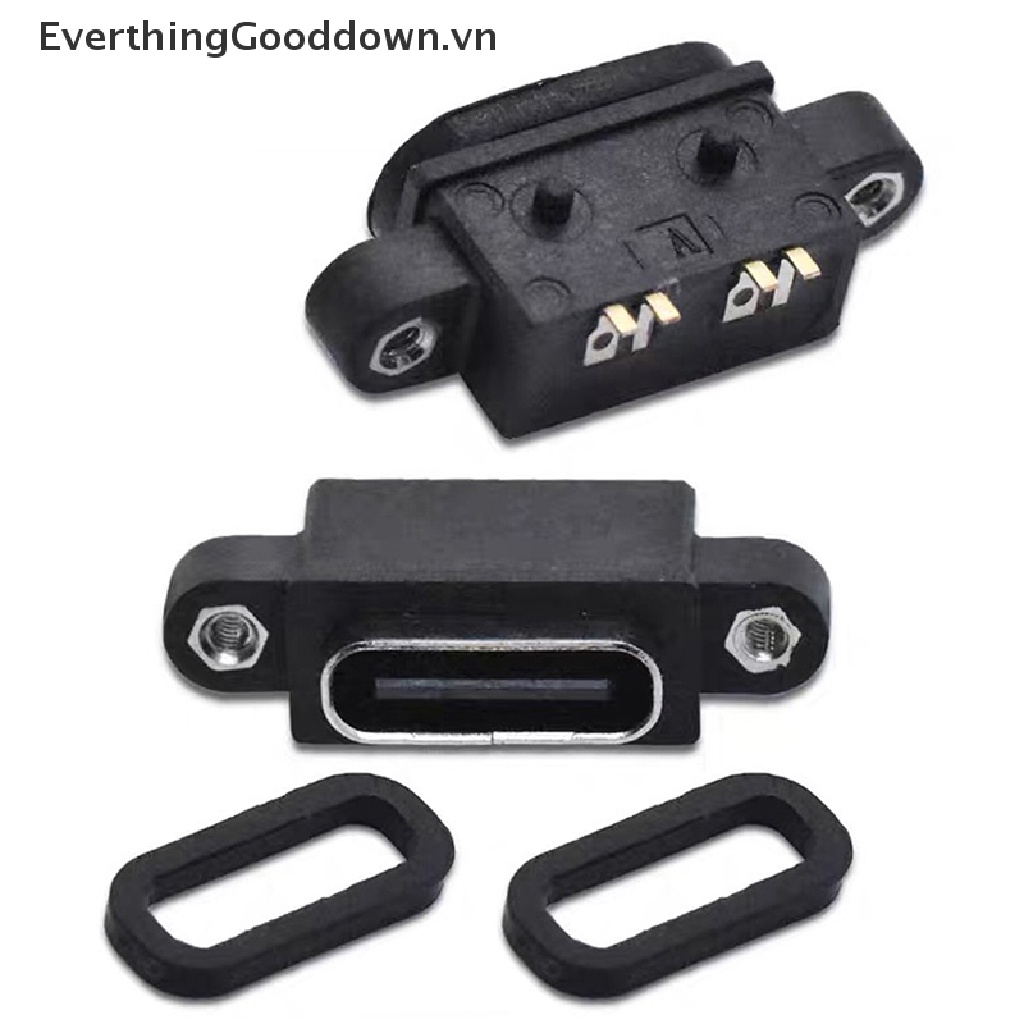 Everthinggooddown 2 Cái Ổ Cắm USB Loại C 4P Chống Nước Kèm Vòng Cao Su