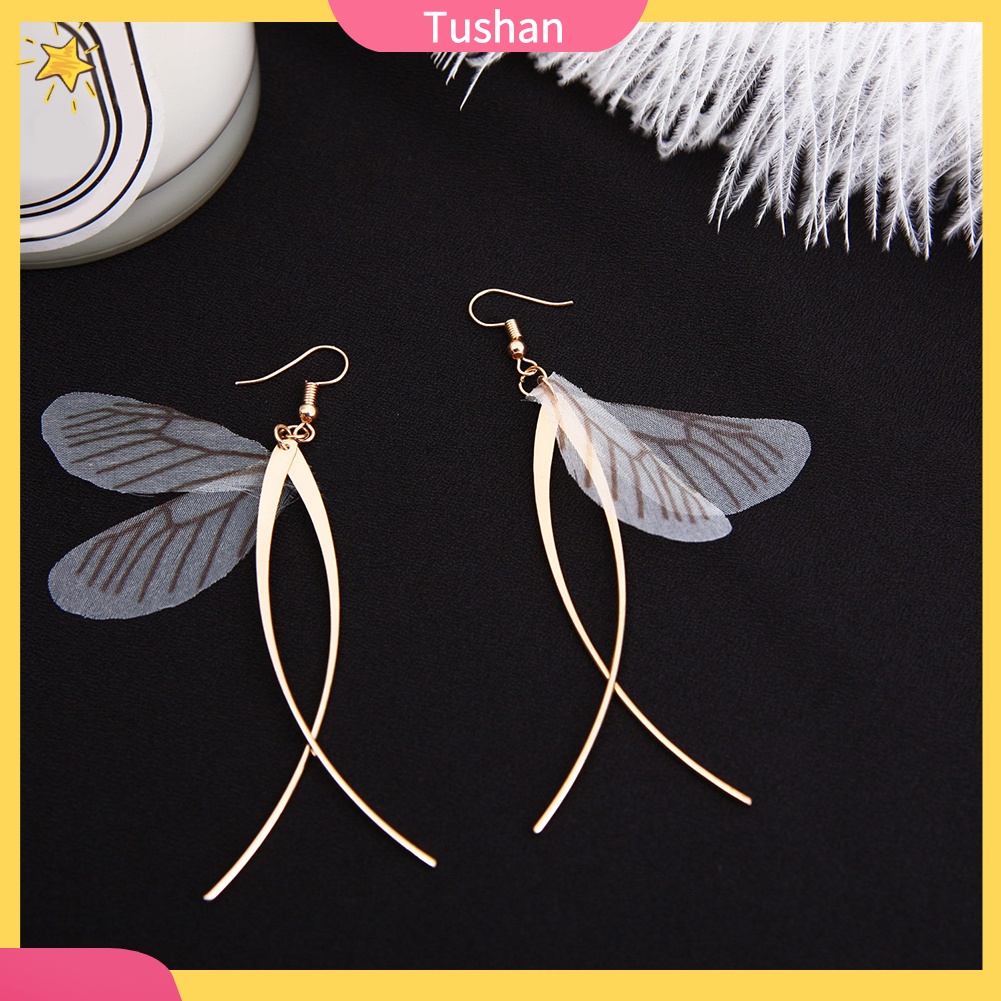 Khuyên tai tua rua hình cánh bướm phong cách cổ điển thanh lịch dành cho nữ