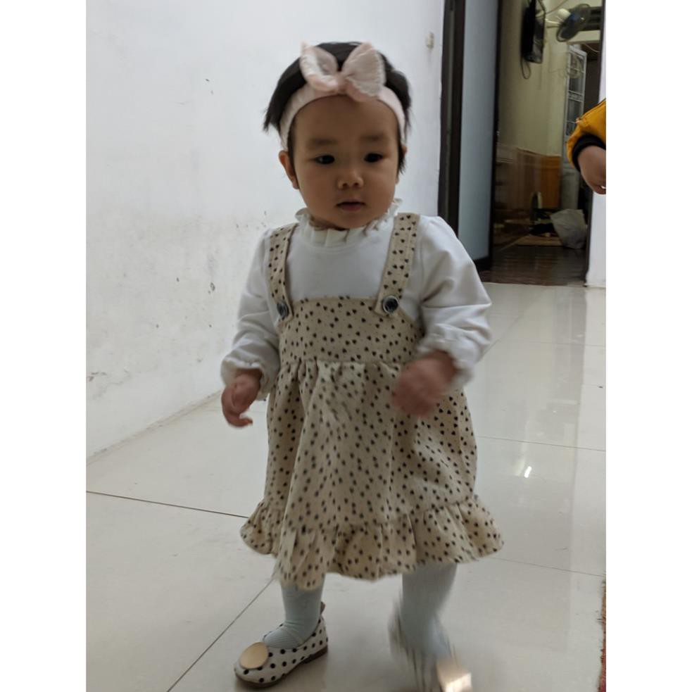 Giày búp bê trẻ chấm bi Mini's hình tròn-vuông cho bé gái (Size 21-30) (012163)