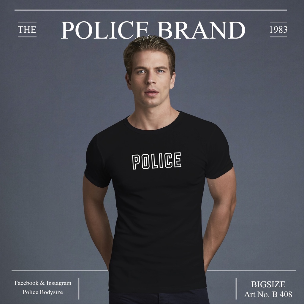 Áo Thun Nam Police Nhập Khẩu Thái Lan B408