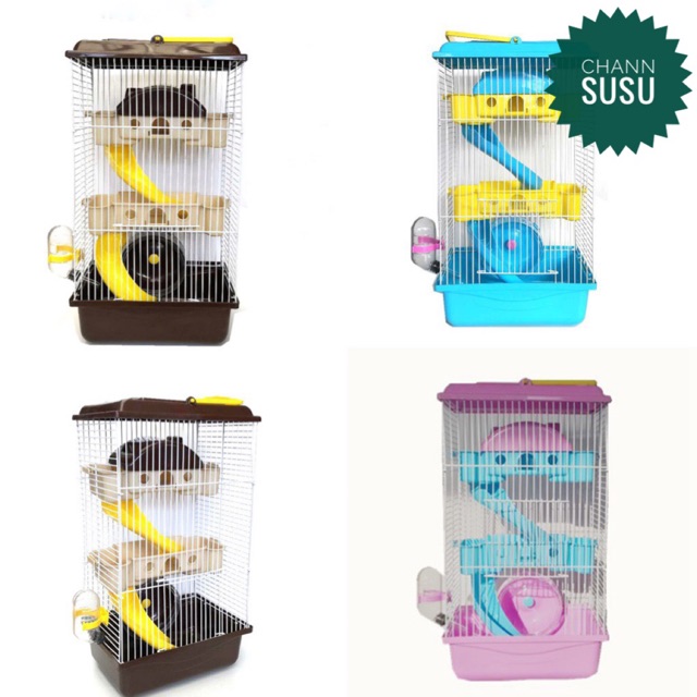 Lồng chuột hamster - Lồng 3 tầng cho chuột hamster thú cưng