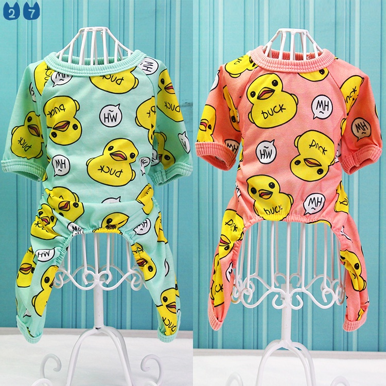 {27Pets} Quần Áo Ngủ Bốn Chân Hoạt Hình Teddy Bomei