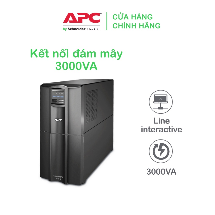 [FREESHIP] Bộ lưu điện kết nối thông minh APC by Schneider Electric Smart-UPS 3000VA LCD 230V SMT3000IC