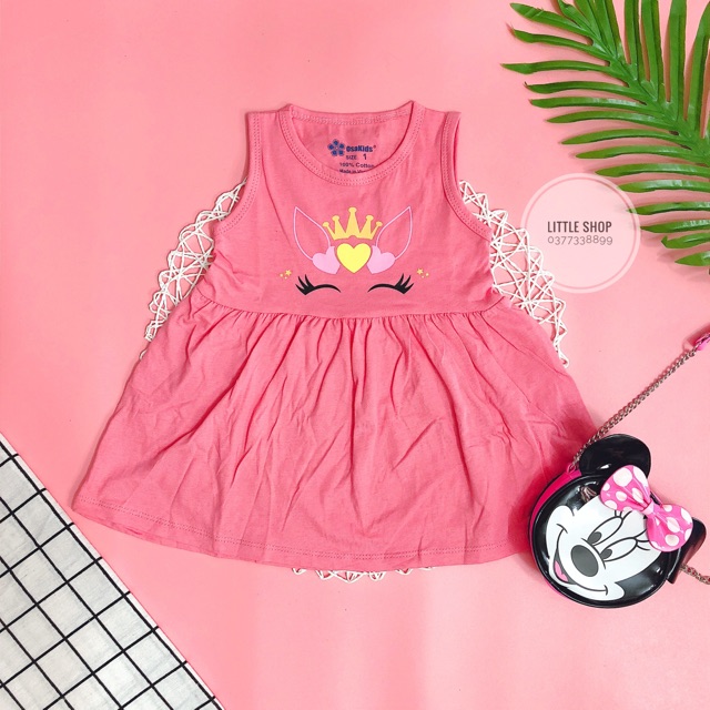 Combo 3 đầm thun bé gái nhiều kiểu
