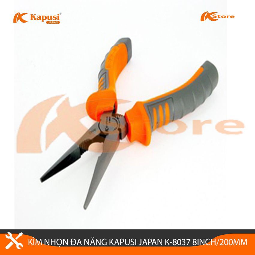 Kìm Nhọn Đa Năng Kapusi Japan 8inch/200mm Thép CRV Cao Cấp Siêu Bền, Kìm Cắt Dây Điện Kiểu Nhật