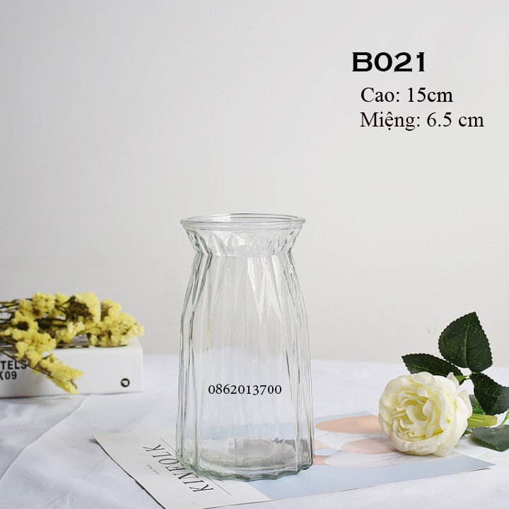 Bình cắm hoa - Bình thủy tinh cao cấp cắm hoa trang trí nhẹ nhàng, tinh tế B021