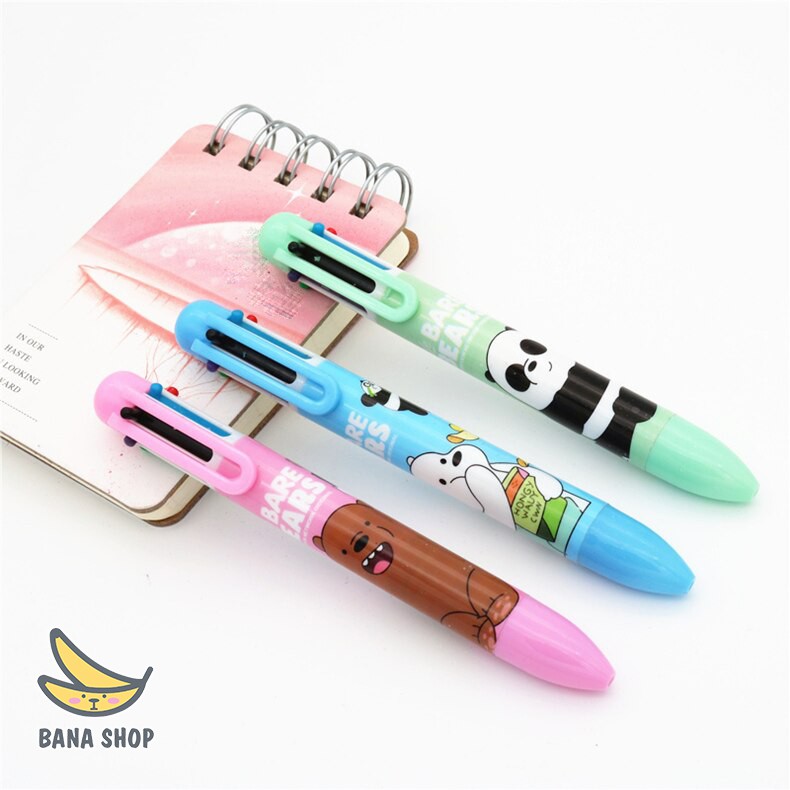 Bút bi 6 màu mực anh em gấu Bare Bear Chúng tôi đơn giản là gấu