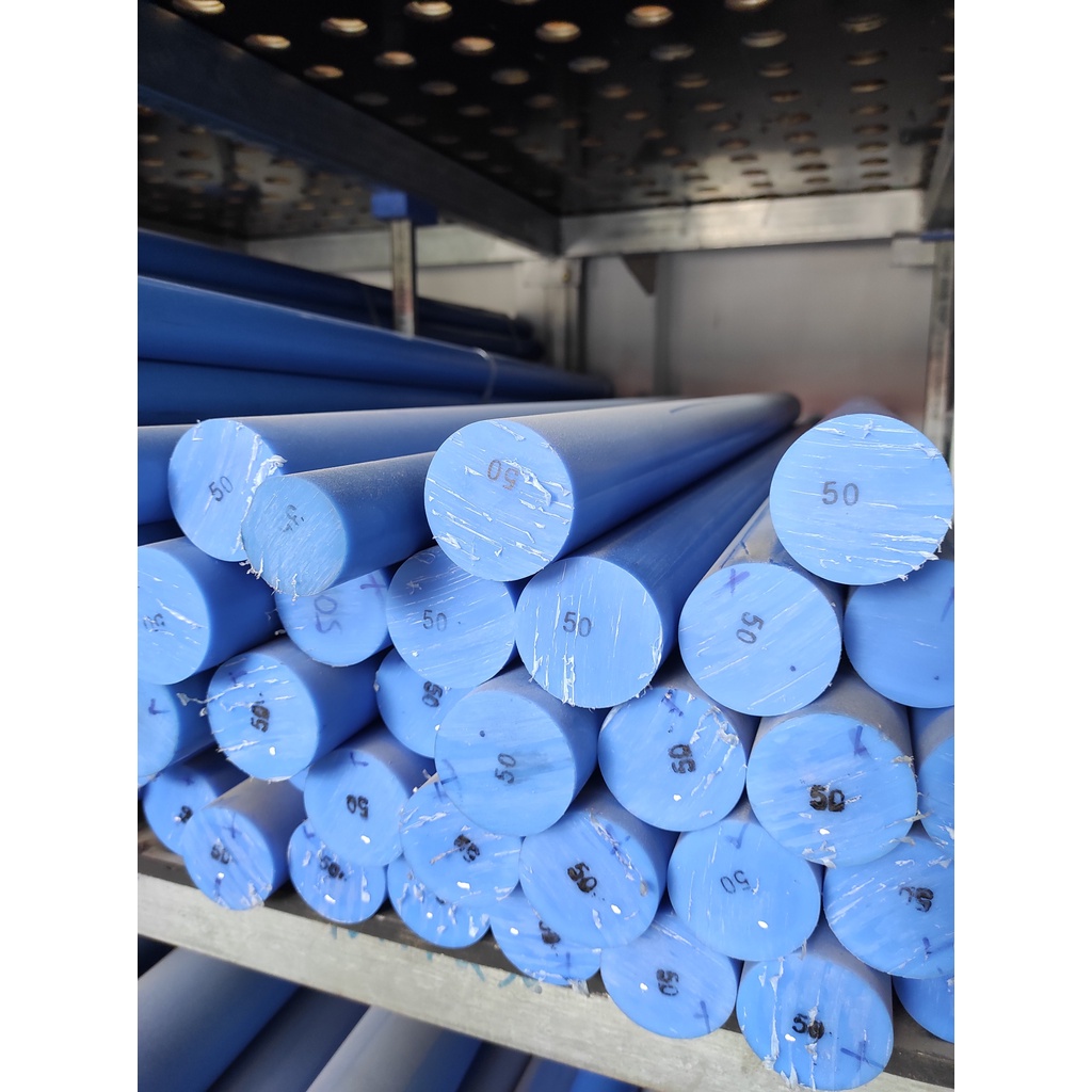 Thanh nhựa MC Nylon Hàn Quốc màu xanh D50x500, D55x500mm