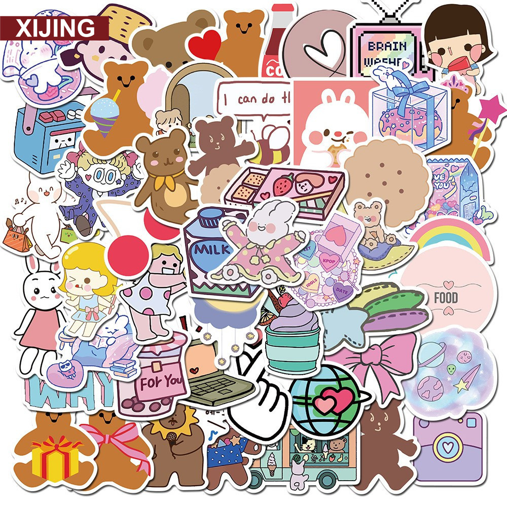 【COD】Bộ 50 nhãn dán chống nước trang trí cho hành lí máy tính và mũ bảo hiểm