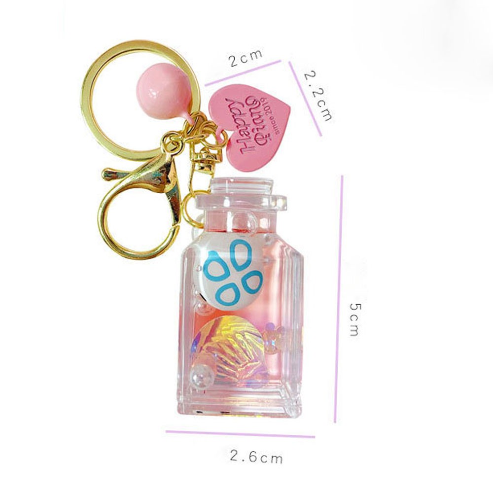 ALLGOODS Lovely Key Ring Fashion Car Pendant Keychain Moving Liquid Accessories Cute Creative Resin Acrylic Bag Charm