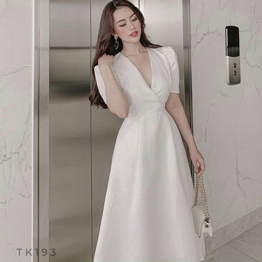Đầm váy freesize cổ V form dài 4 màu