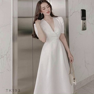 Đầm váy freesize cổ V form dài 3 màu