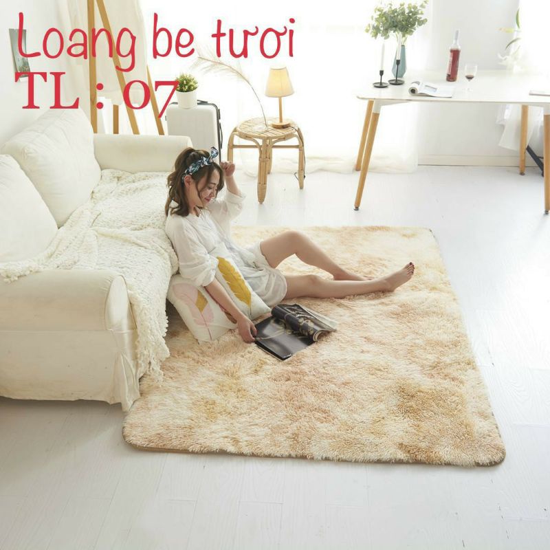 Thảm Lông Loang Trải Sàn Lông Dầy Hàng Đẹp 2020  Mặt Sau Chồng trơn trượt