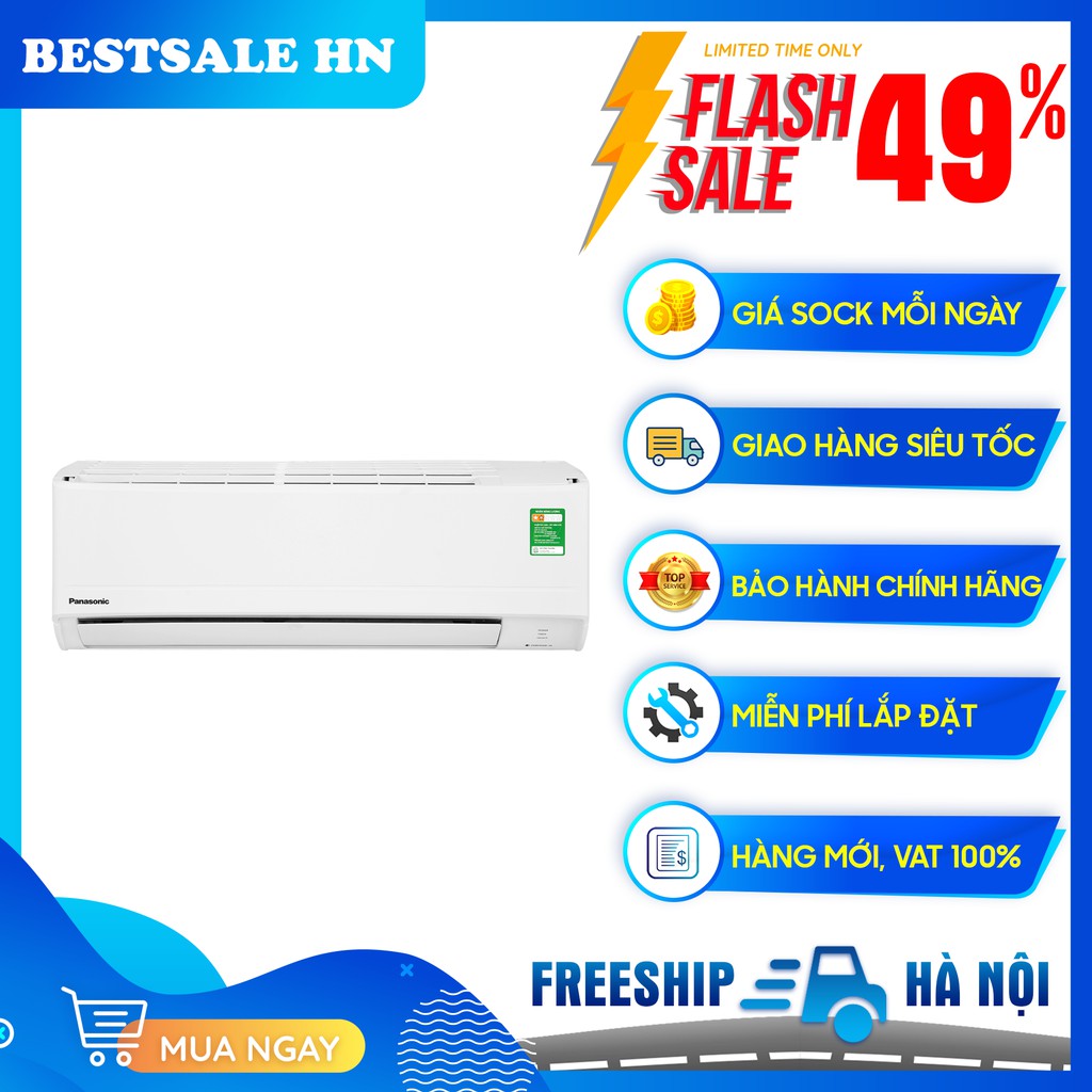 MIỄN PHÍ CÔNG LẮP ĐẶT - Máy lạnh Panasonic Inverter 1.5 HP CU/CS-XPU12WKH-8