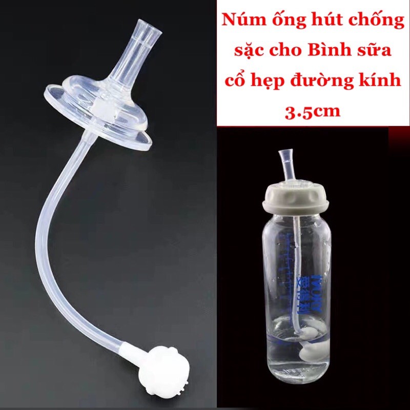 Ống hút silicon chống sặc cho bình cổ hẹp Pigeon, wesser, gb