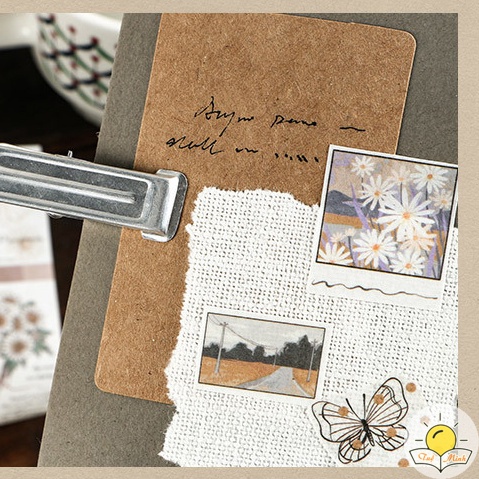 Dải sticker vintage STI14 VPPTUEMINH, Masking Tape siêu dài dán cuộn trang trí Bullet Journals Tuệ Minh