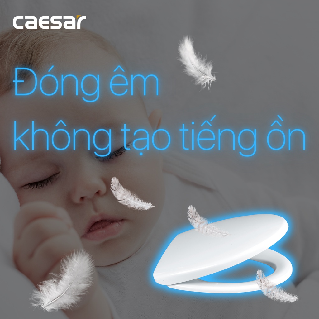 Nắp bàn cầu kháng khuẩn M232 rơi êm Caesar