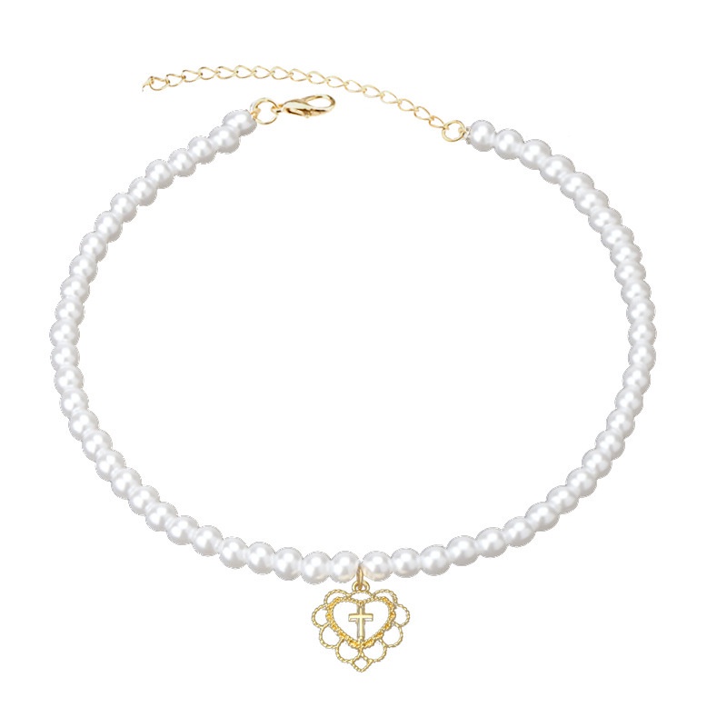 Dây chuyền choker 17Km xỏ ngọc trai phong cách công chúa đơn giản thời trang thanh lịch cho nữ