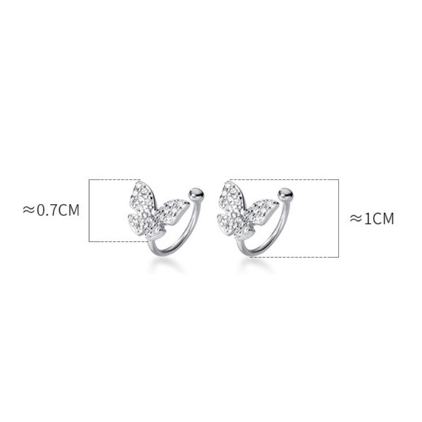 Bông Tai Bạc ITALY S925 Hình Con Bướm Trắng Sáng Cao Cấp B2485 Bảo Ngọc Jewelry