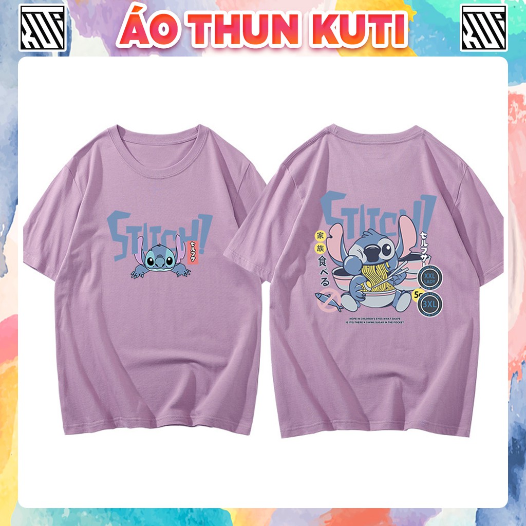 Áo Thun Tay Lỡ STITCH EAT Unisex Kuti Basic Tee Phông Trơn Nam Nữ Form Rộng Oversize 6 Màu Phong Cách Ulzzang Hàn Quốc