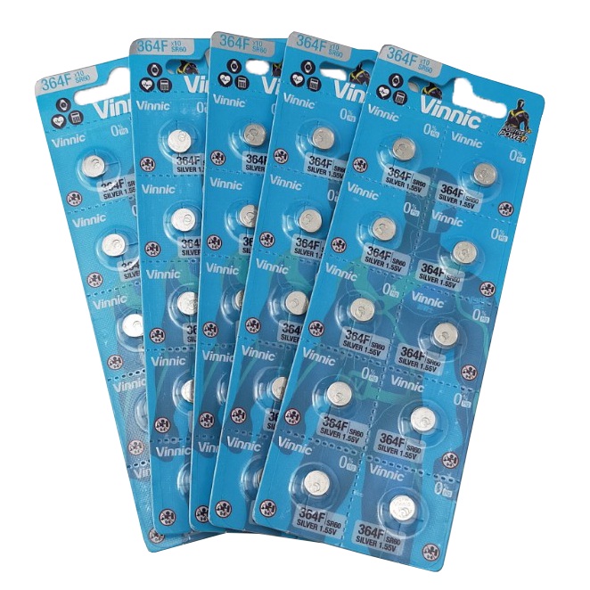 Pin đồng hồ oxit bạc Vinnic 364/ SR621SW / SR60 / 364F (Loại tốt - Giá theo số viên)