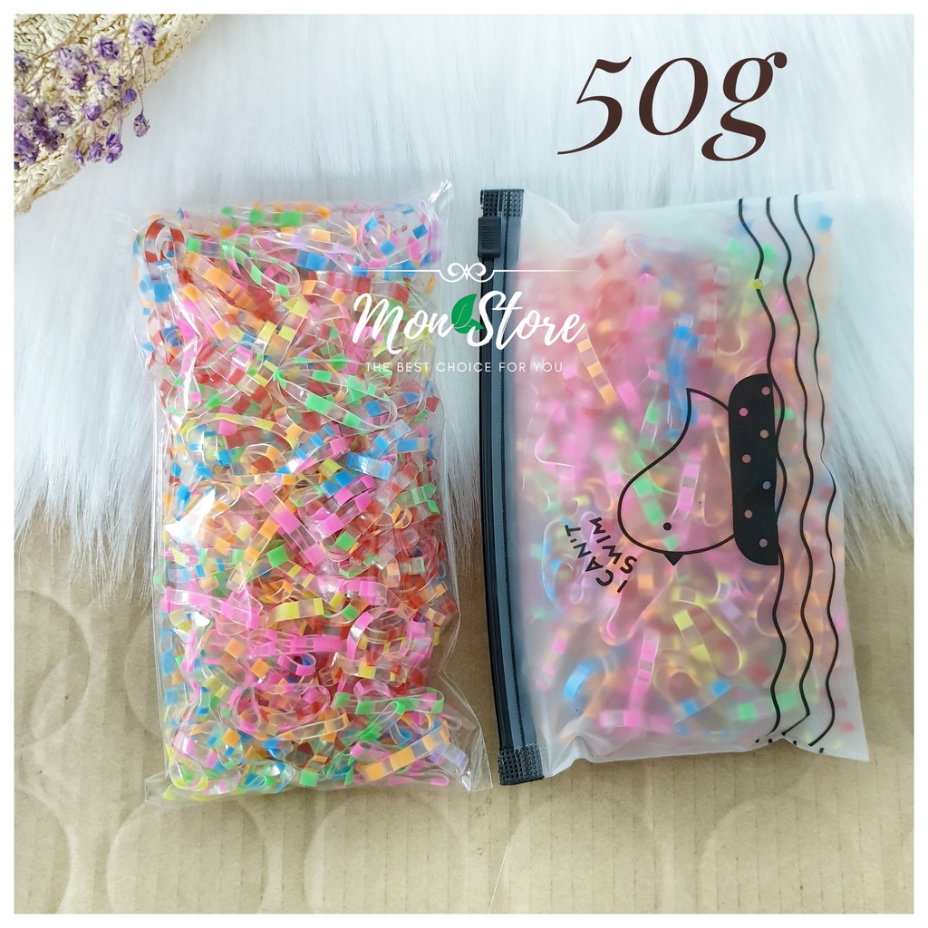 Thun cột tóc MÀU ĐỨT KHÚC mix màu xinh xắn