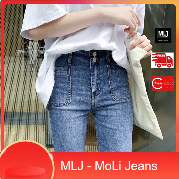 Quần jean ngố / lửng lưng siêu cao, 2 nút, túi 2 bên, BIG SIZE dành cho người béo, co dãn mạnh rẻ đẹp 3339