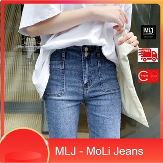 Quần jean ngố / lửng lưng siêu cao, 2 nút, túi 2 bên,  BIG SIZE dành cho người béo, co dãn mạnh rẻ đẹp 3339