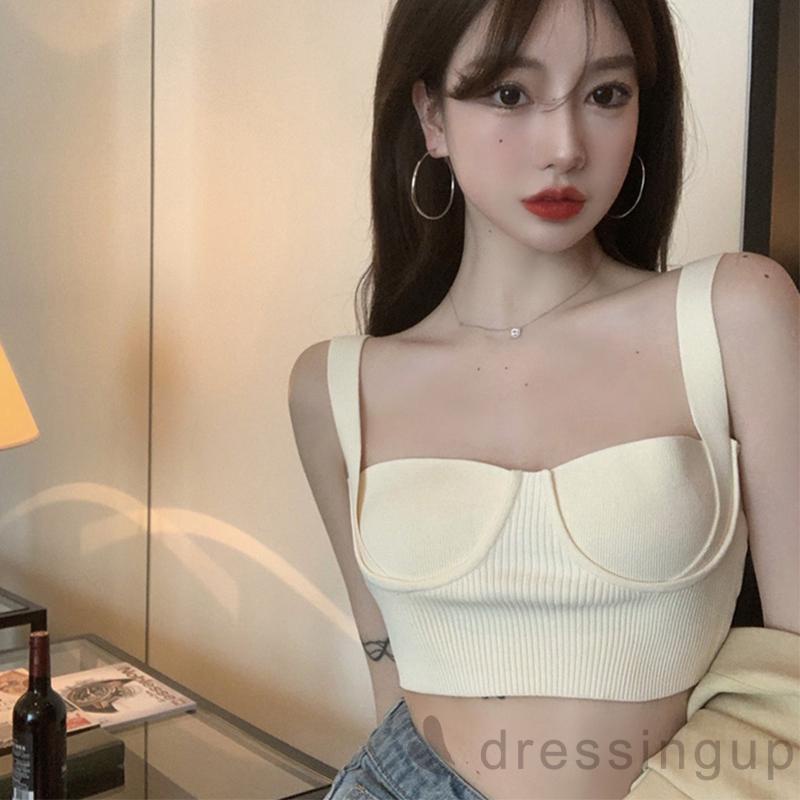 Áo Dệt Kim Hai Dây Bản Rộng Màu Sắc Thời Trang Cho Nữ