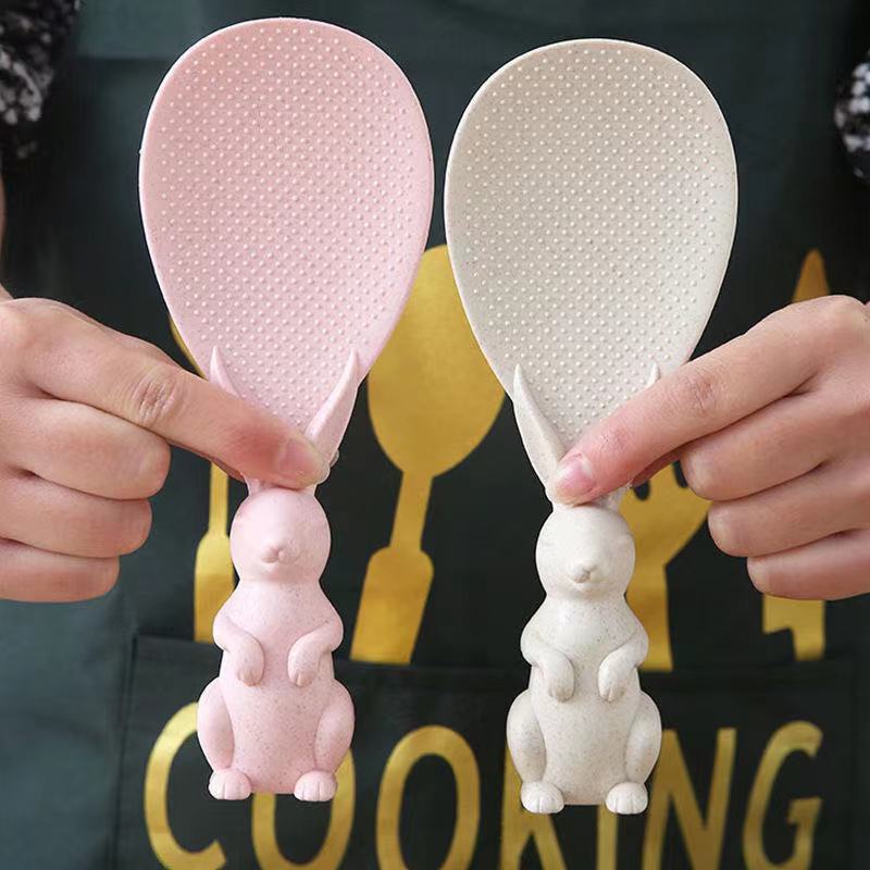 Muỗng Xới Cơm Bằng Lúa Mạch Chống Dính Thiết Kế Hình Thỏ Dễ Thương