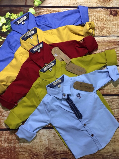 Áo sơ mi dài tay bé trai,chất cotton đẹp, mát, cực co dãn, còn đủ màu như hình