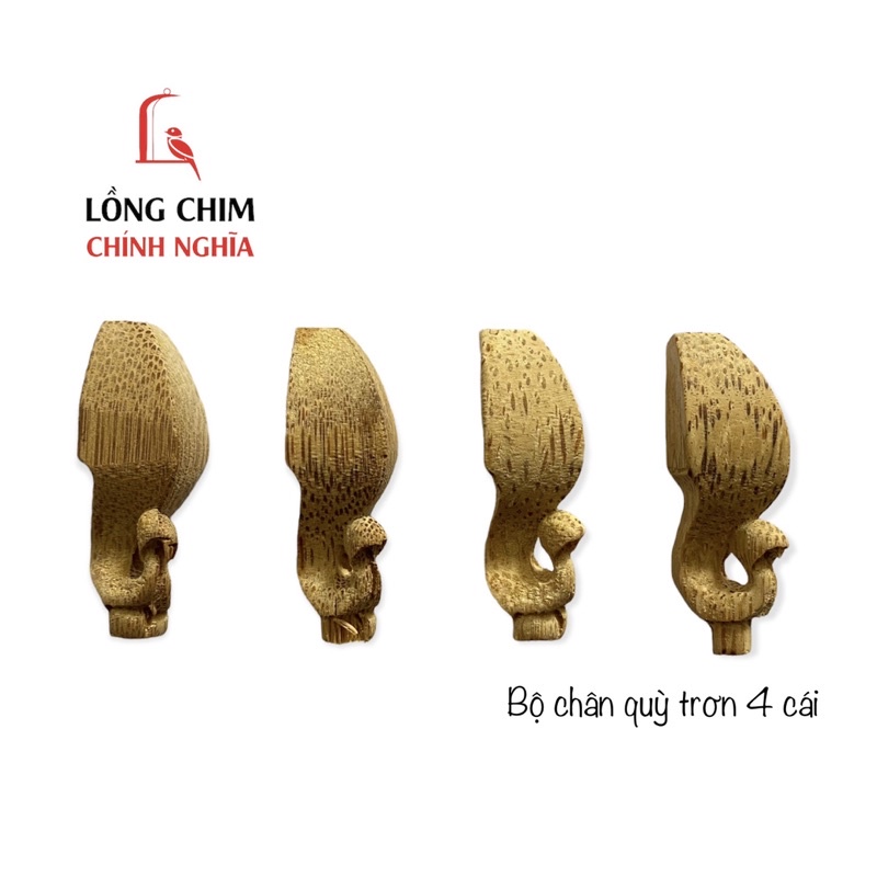 Bộ chân quỳ 4 cái mẫu chân voi trơn gắn lồng chào mào - phụ kiện lồng chim đẹp
