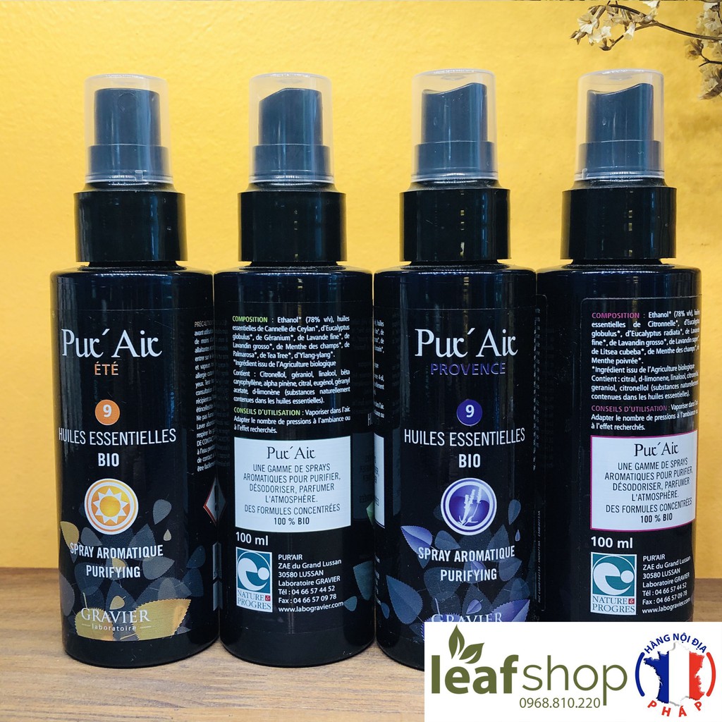 Tinh dầu Hữu Cơ dạng xịt Pur' Air Gravier 100ml