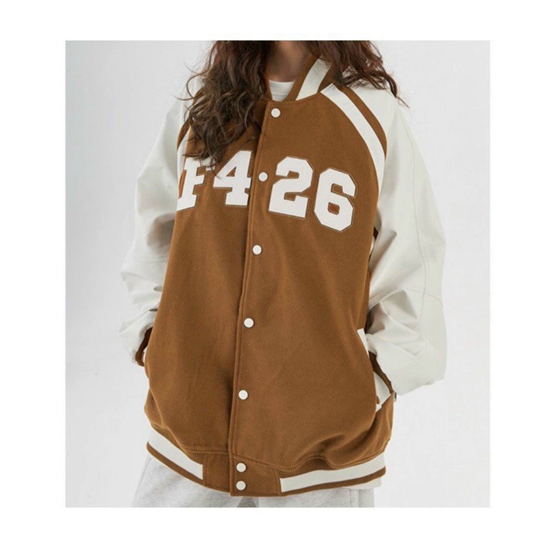 Áo bomber da lộn F426 áo khoac varsity da lộn trẻ trung năng động cao cấp chất dảy siêu đẹp AQ