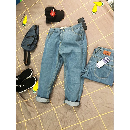 Quần Jean Bò Ống Suông, Rộng Nam Nữ Phong Cách Hàn Quốc Hot trend 2021 - KTO