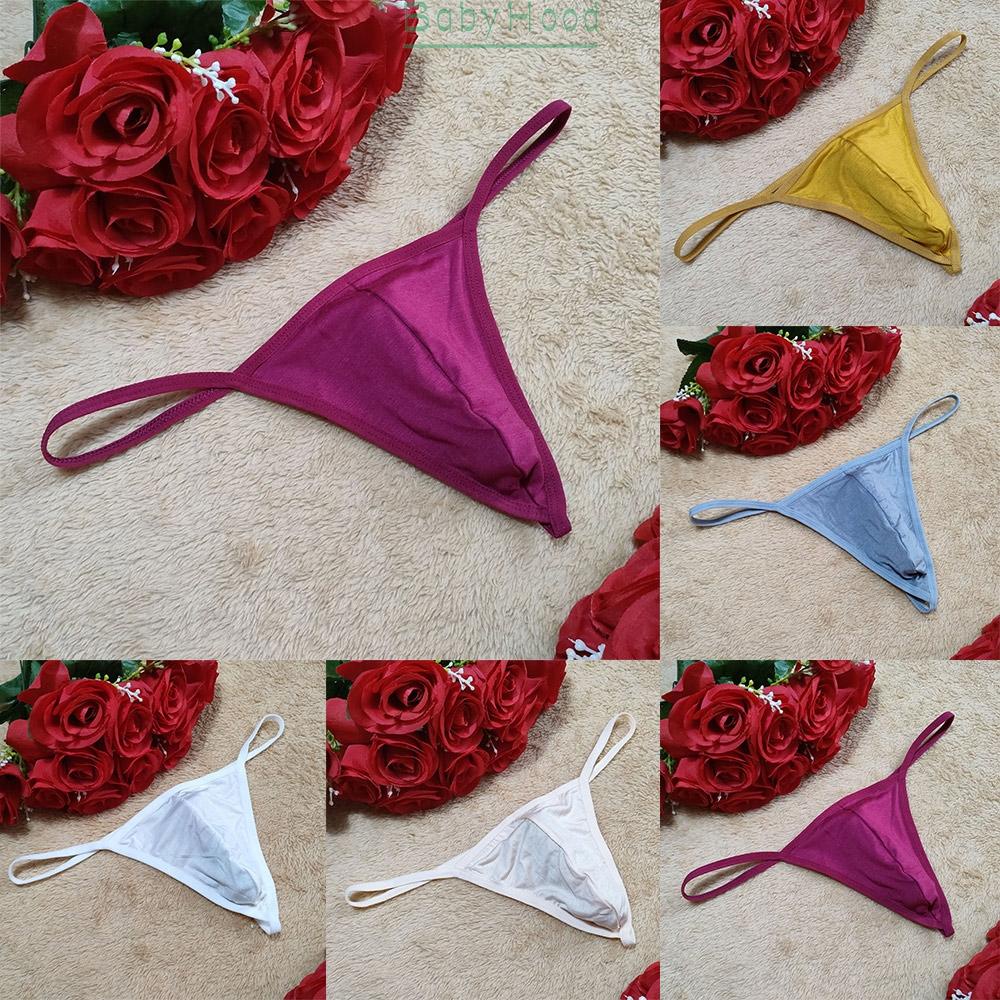 Men Bikini Soild Color Briefs Lingerie Low Waist Panties Pouch Sexy Sheer#BBHOOD