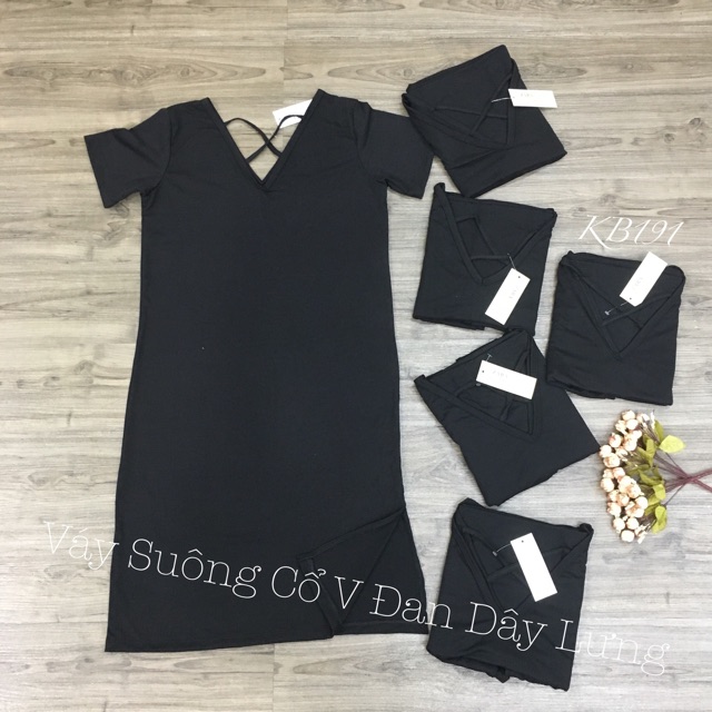 [ Mã FAMAYWA2 giảm 10K đơn 50K] Váy Suông Cổ V Đan Dây Lưng - Mặc Được 2 Kiểu | BigBuy360 - bigbuy360.vn