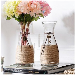 Lọ thủy tinh LOVE thắt eo 350ML cắm có thể hoa trang trí cực xinh, đựng nước hoa quả, sinh tố (LỌ TRƠN CHƯA BAO GỒM DÂY)