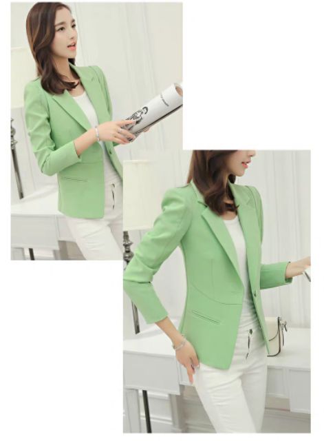 (Sẵn xanh than S )Áo vét công sở cao cấp có cúc ngọc (hàng order) | BigBuy360 - bigbuy360.vn