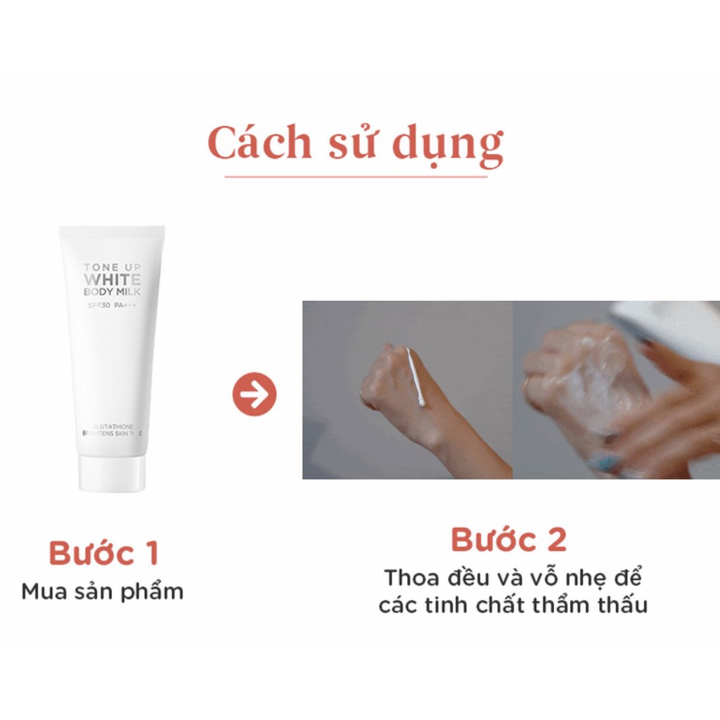KEM DƯỠNG TRẮNG DA White Tone Up Body Milk SPF 30 PA+++ | BigBuy360 - bigbuy360.vn
