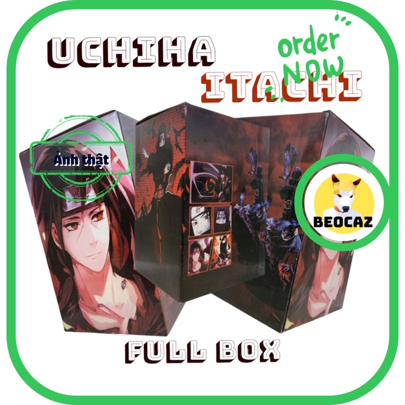 [Ship Hỏa Tốc][Full Box] Mô hình Uchiha Itachi Akatsuki có đế quạ màu tím xanh lửa đỏ đen- Đồ chơi Naruto