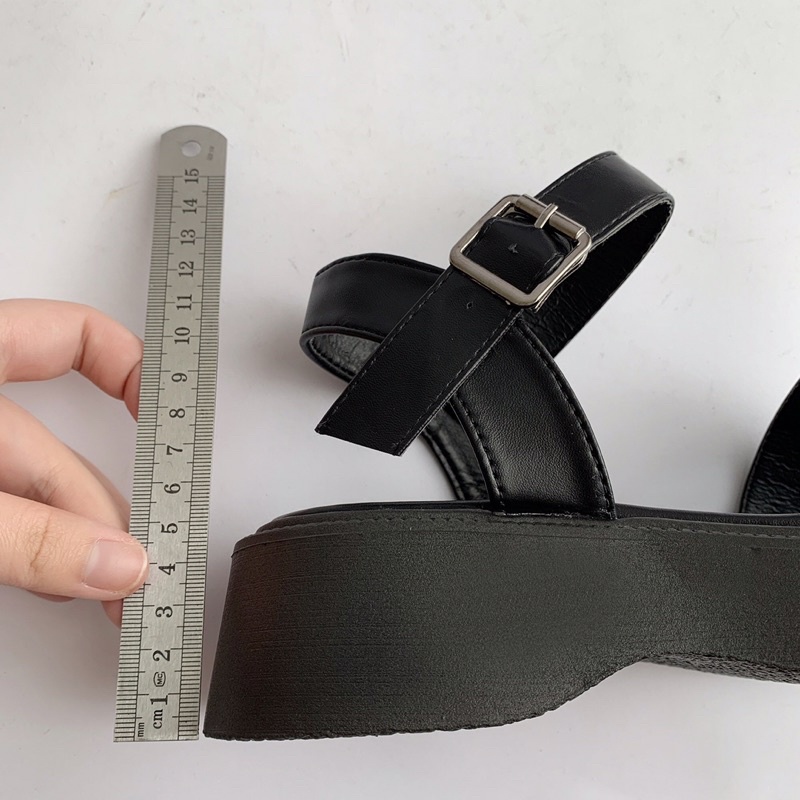 Giày Sandal Nữ Ulzzang bản cao cấp - Sandal Quai Mảnh đế cao 5p chuẩn hàng quảng châu đi học mang áo dài