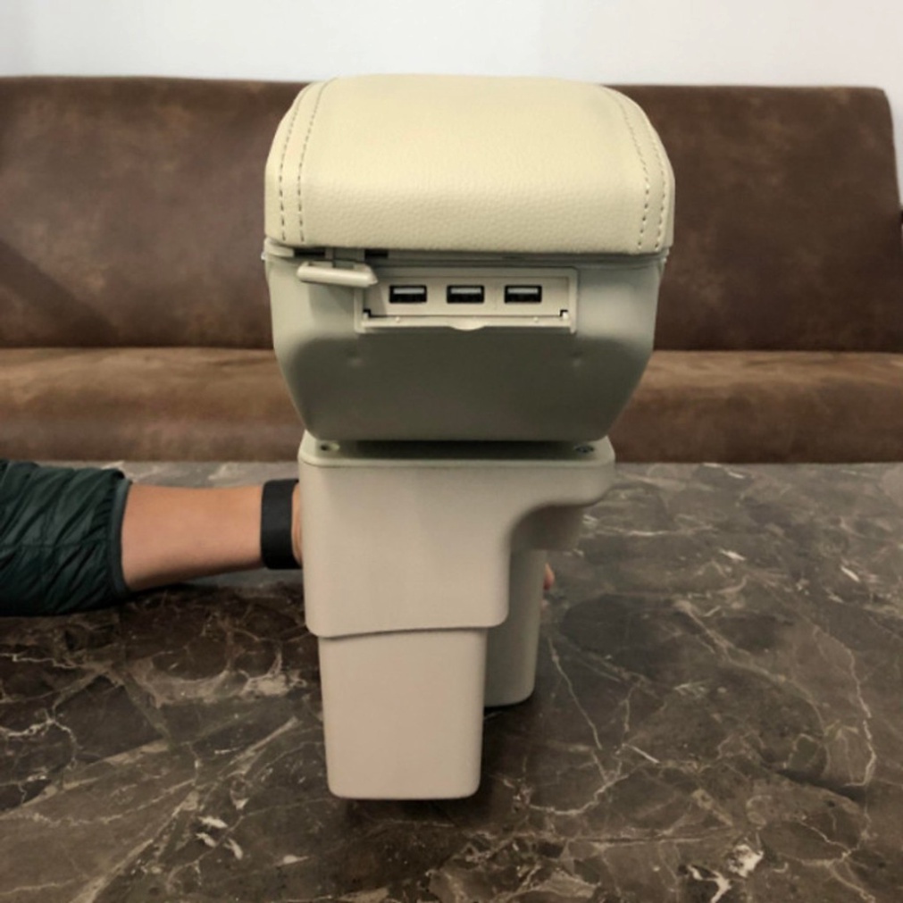 Hộp tỳ tay xe SOLUTO cao cấp tích hợp cổng sạc USB - Bảo hành 12 tháng