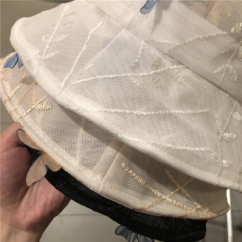 Nón Tai Bèo Che Nắng Phối Lưới Thoáng Khí Thời Trang Mùa Hè Phong Cách Hàn Quốc Cho Nữ