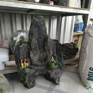 Hòn Non Bộ mini, núi đá bể cá có thác nước