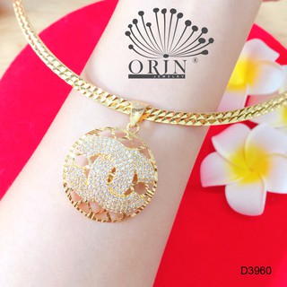 Kiềng cổ dạng dẹp mặt chữ  viền lưới cao cấp Orin D3960