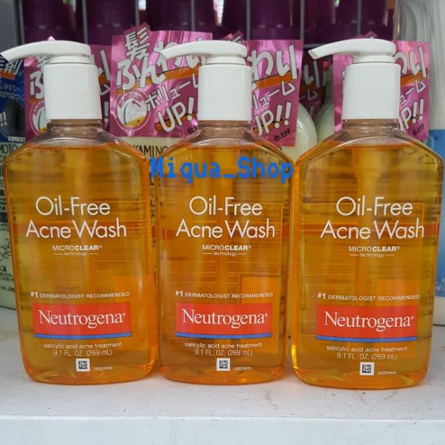 Sữa Rửa Mặt Neutrogena Oil-Free Acne Wash 269ml Chuẩn USA