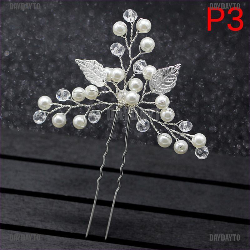 Lược Cài Tóc Hình Hoa Đính Ngọc Trai Nhân Tạo Cho Cô Dâu