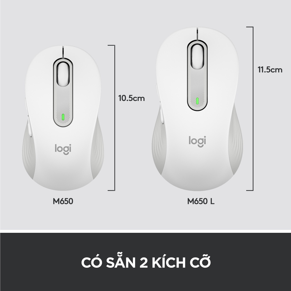 Chuột không dây bluetooth Logitech Signature M650 - Dành cho tay có kích cỡ từ nhỏ tới trung bình