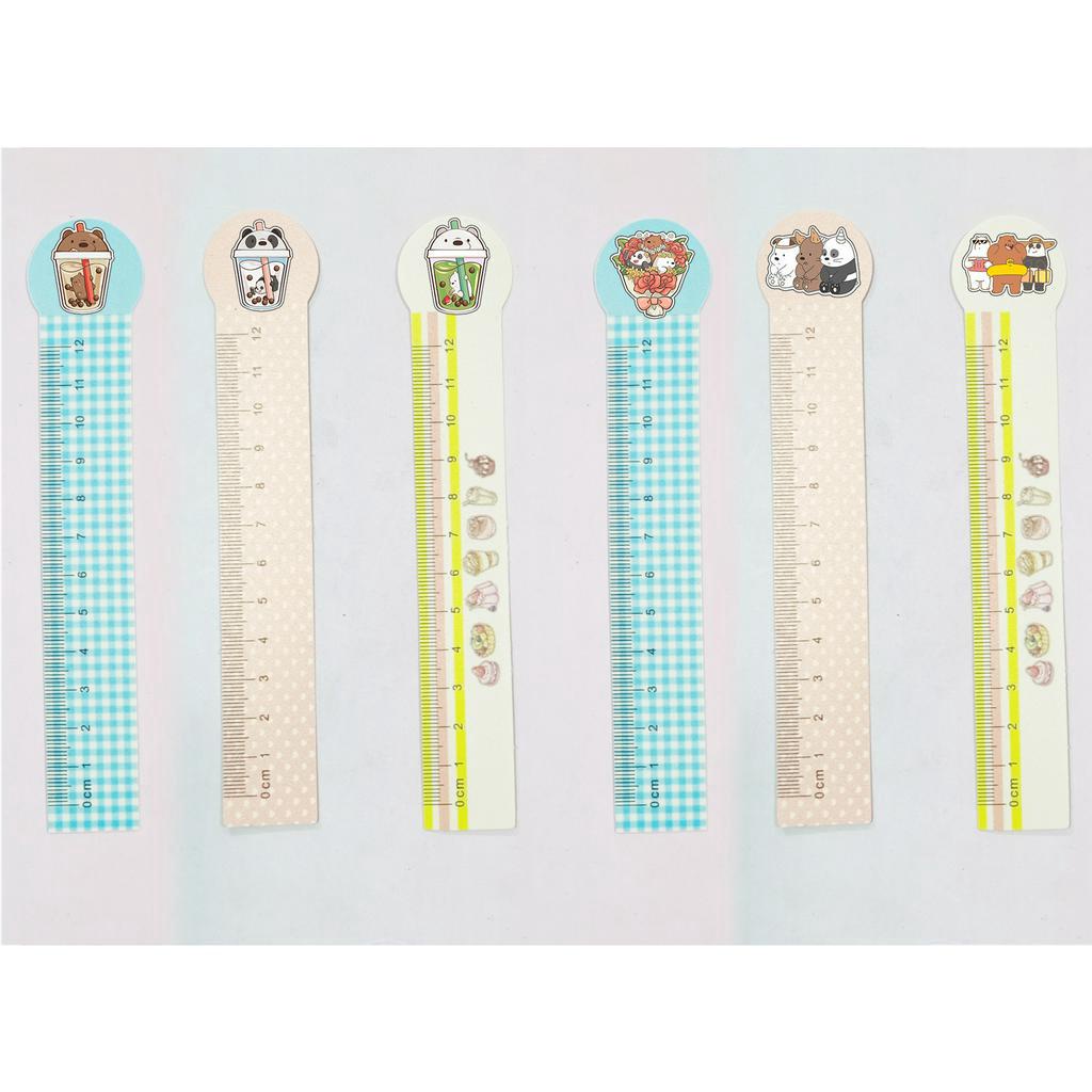 thước kẻ dẻo 3 anh em gấu  TPP1 thước kẻ bare bear thước kẻ cute thước kẻ dễ thương 12 cm
